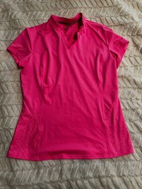 Dover Saddlery Women’s Short Sleeve Pink Performance Polo Top